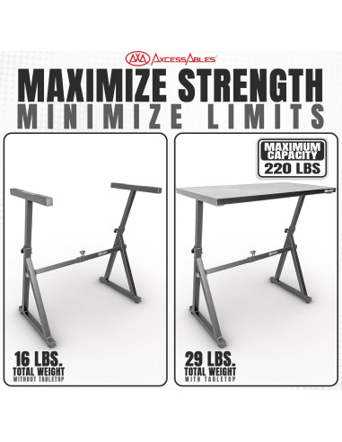 Soporte de Mesa DJ AxcessAbles KBS-FTT - Ajustable 91.4x49.3cm