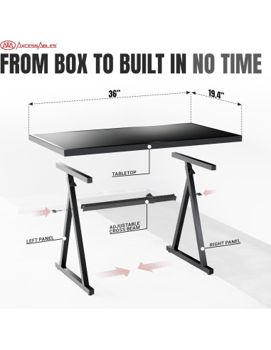 Soporte de Mesa DJ AxcessAbles KBS-FTT - Ajustable 91.4x49.3cm
