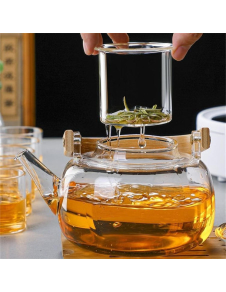 Tetera de Vidrio Borosilicato TUEQE 1000ml con Infusor Tetera de Vidrio Borosilicato TUEQE 1000ml con Infusor