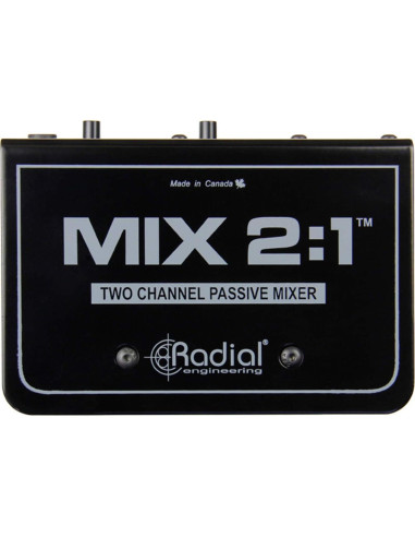 Mezclador Pasivo Mono Radial R8001036 2 Canales con Cable XLR 6.1m