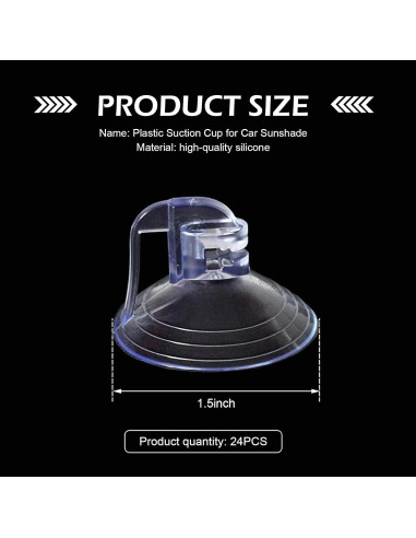 24 Ventosas de PVC Reutilizables GRANDI para Ventanas Automóvil