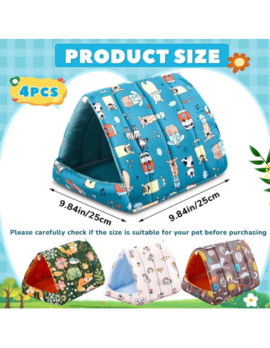 Set 4 Escondites para Cobayas Cinnvoice 25 cm Estilo Bosque