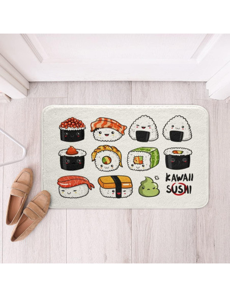 Alfombra de baño Kawaii Sushi Feelyou 50x81 cm Antideslizante Alfombra de baño Kawaii Sushi Feelyou 50x81 cm Antideslizante