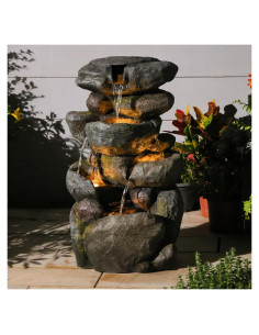 Fuente de Agua Exterior Sunlinua 29" con Iluminación LED