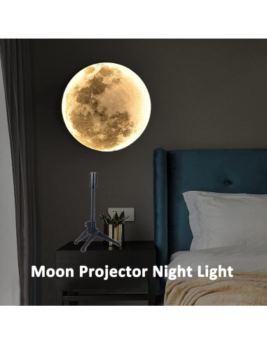 Proyector de Luz Nocturna BODLYL Lámpara de Luna USB 3 Colores