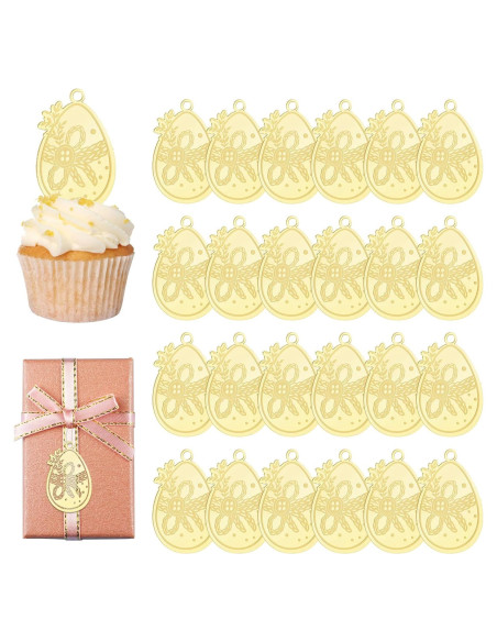 Toppers de Cupcake URROMA Pascua 30pcs Decoración Huevo Acrílico Toppers de Cupcake URROMA Pascua 30pcs Decoración Huevo Acrílico