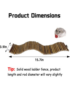 Puente de Madera Flexible BLSMU 40x10 cm para Hámsters y Roedores 2