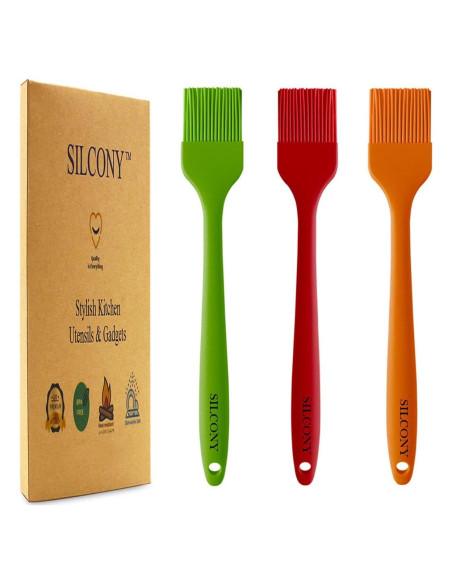 Brochas de Silicona 10" Silcony - Set de 3 Resistentes al Calor Brochas de Silicona 10" Silcony - Set de 3 Resistentes al Calor