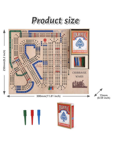 Juego de Mesa Cribbage Wars Asaint de Madera 32.3x26.2 cm