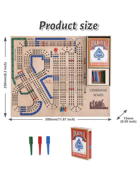 Juego de Mesa Cribbage Wars Asaint de Madera 32.3x26.2 cm Juego de Mesa Cribbage Wars Asaint de Madera 32.3x26.2 cm