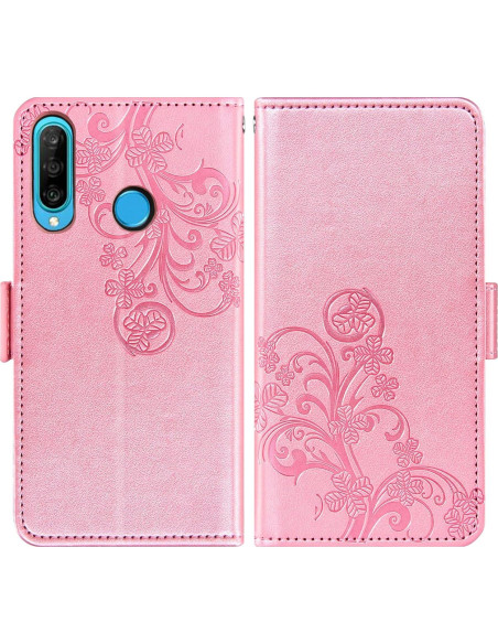 Funda Asuwish para Huawei P30 Lite con Protector y Correa Oro Rosa Funda Asuwish para Huawei P30 Lite con Protector y Correa Oro Rosa