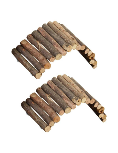Puentes de Madera para Hámster PINVNBY 2 PCS - Juguetes Naturales Puentes de Madera para Hámster PINVNBY 2 PCS - Juguetes Naturales