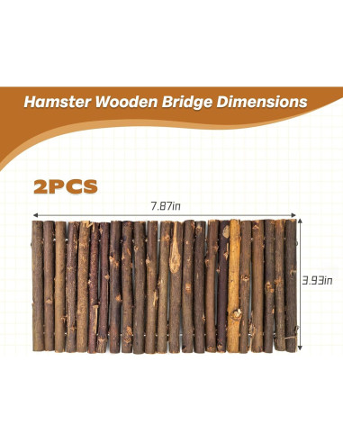 Puentes de Madera para Hámster PINVNBY 2 PCS - Juguetes Naturales