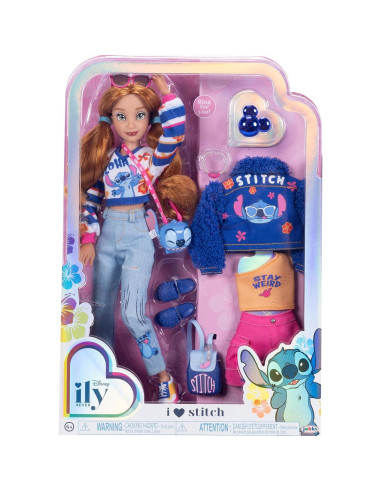 Muñeca I  Stitch Disney ily 4EVER 29 cm con 2 Conjuntos