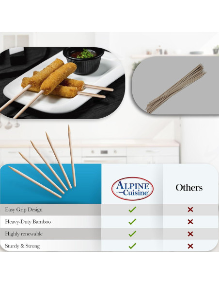Pinchos de BBQ de Bambú Alpine Cuisine 15 cm - 100 unidades Pinchos de BBQ de Bambú Alpine Cuisine 15 cm - 100 unidades
