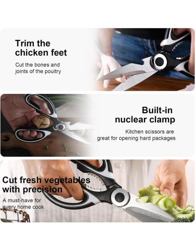 Tijeras de cocina multifuncionales Tyzine 2 piezas acero inoxidable