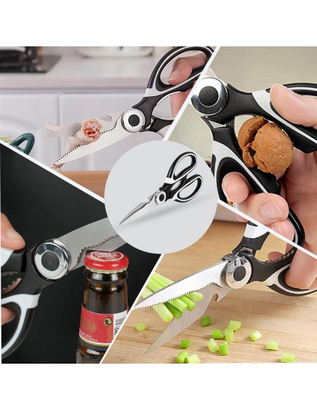 Tijeras de cocina multifuncionales Tyzine 2 piezas acero inoxidable Tijeras de cocina multifuncionales Tyzine 2 piezas acero inoxidable