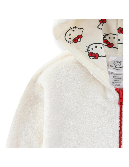 Sudadera con cremallera Hello Kitty beige para niñas grandes Sudadera con cremallera Hello Kitty beige para niñas grandes