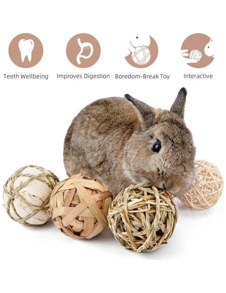 Pelotas de Masticar Naturales Niteangel para Conejos y Roedores Pelotas de Masticar Naturales Niteangel para Conejos y Roedores