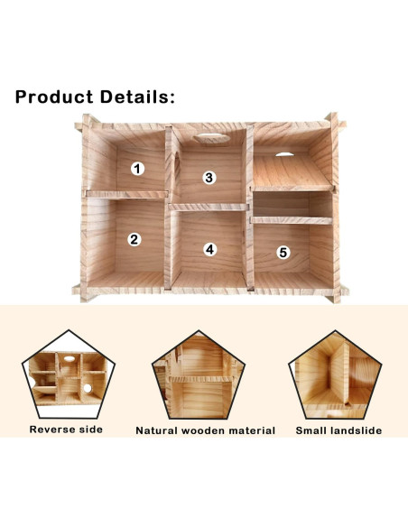 Casa de Hámster MUYG con Laberinto de Madera 32x22cm Casa de Hámster MUYG con Laberinto de Madera 32x22cm