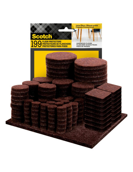 Almohadillas de Fieltro Scotch 199 PCS Marrón Autoadhesivas Almohadillas de Fieltro Scotch 199 PCS Marrón Autoadhesivas