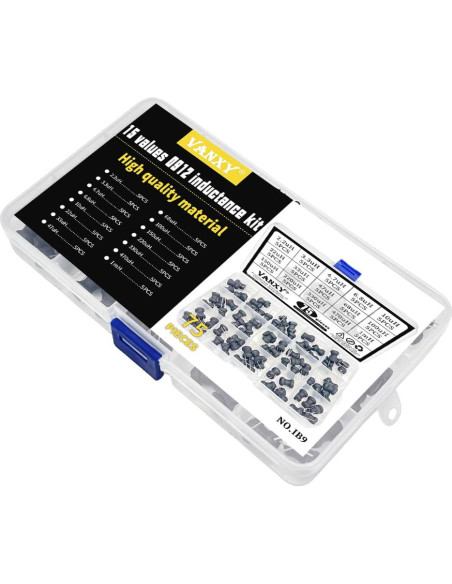 Kit de Inductores Radiales VANXY 75Pcs 2.2uH a 1mH Kit de Inductores Radiales VANXY 75Pcs 2.2uH a 1mH