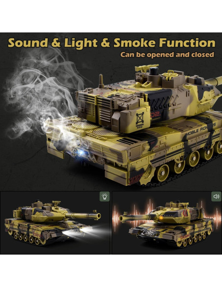 Tanque RC Supdex 1/24 Militar con Sonido, Humo y Luz Tanque RC Supdex 1/24 Militar con Sonido, Humo y Luz