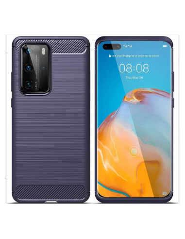Funda Huawei P40 TPU Fibra de Carbono Azul Marino 6.1"