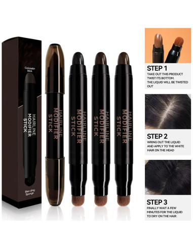 Bolígrafo para Cabello DLZZRS Color Negro-Marrón 02 - Cubre Canas