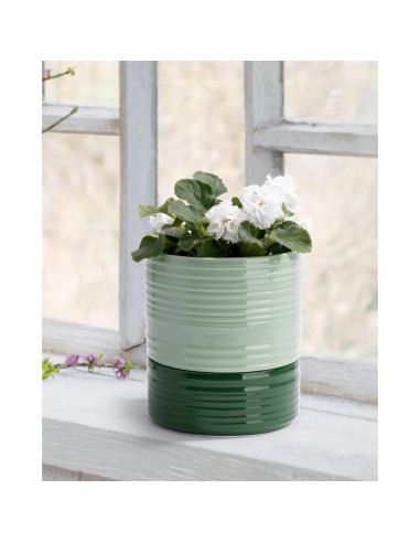 Maceta Autorriego Fayoula Cerámica 15 cm Verde Claro