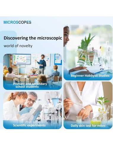 Microscopio OOZSTAR 40X-2500X con Pantalla 4.3" y Cámara 5MP