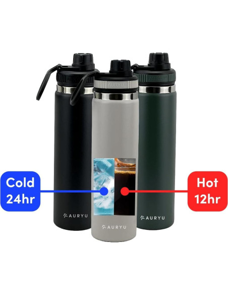 Botella de Agua Aislada Auryu 710ml Acero Inoxidable Boca Ancha Botella de Agua Aislada Auryu 710ml Acero Inoxidable Boca Ancha
