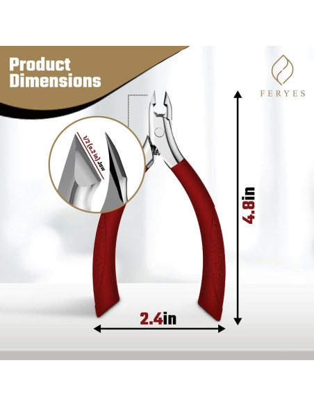 Cortador de Cutículas FERYES Antideslizante 5 mm Rojo Cortador de Cutículas FERYES Antideslizante 5 mm Rojo