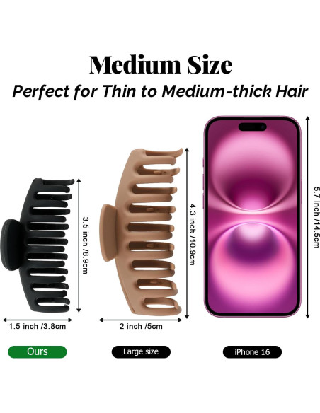 Clip para el Cabello MAORULU 8.9 cm - 6 Unidades Multicolor Clip para el Cabello MAORULU 8.9 cm - 6 Unidades Multicolor