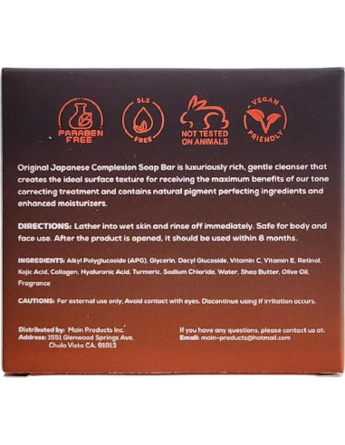 Jabón en Barra Removedor de Manchas Kójico Main Products 100g