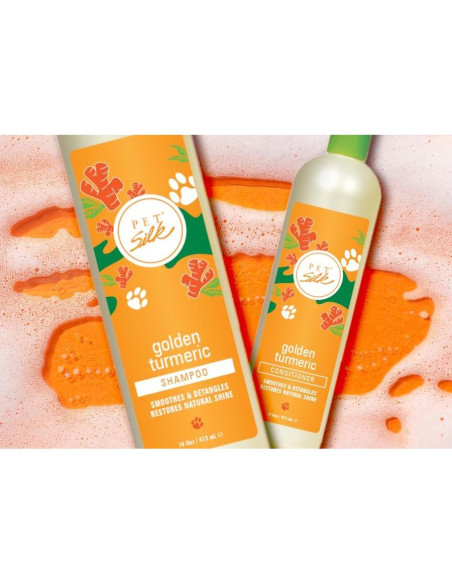 Champú de Cúrcuma Dorada Pet Silk 453.6g - Hidrata y Repara Pelaje Champú de Cúrcuma Dorada Pet Silk 453.6g - Hidrata y Repara Pelaje