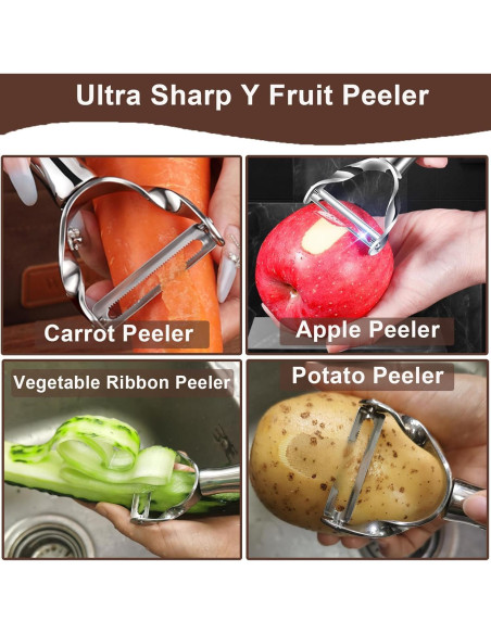 Pelador de Verduras Premium AUDAMI - Acero Inoxidable y Madera Pelador de Verduras Premium AUDAMI - Acero Inoxidable y Madera