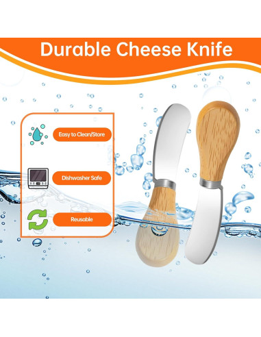 Juego de Cuchillos para Queso Darlingao - 6 Pcs con Mango de Madera