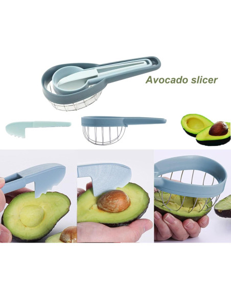 Cortador 3 en 1 FAMMOM de Aguacate y Kiwi Acero Inoxidable Cortador 3 en 1 FAMMOM de Aguacate y Kiwi Acero Inoxidable