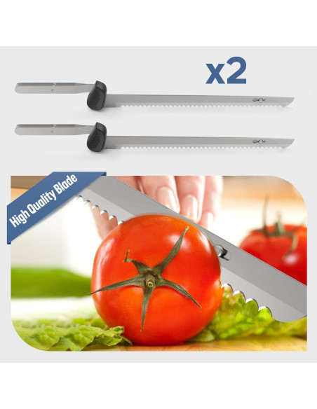 Cuchillo Eléctrico Inalámbrico VLOXO 33 cm Recargable con 2 Cuchillas Cuchillo Eléctrico Inalámbrico VLOXO 33 cm Recargable con 2 Cuchillas