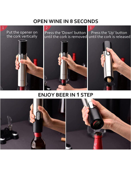 Abridor de Vino Eléctrico CIRCLE JOY 7 en 1 con Accesorios Abridor de Vino Eléctrico CIRCLE JOY 7 en 1 con Accesorios