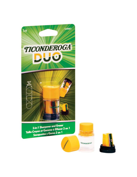 Sacapuntas 2 en 1 Dixon Ticonderoga Duo Verde Amarillo Sacapuntas 2 en 1 Dixon Ticonderoga Duo Verde Amarillo