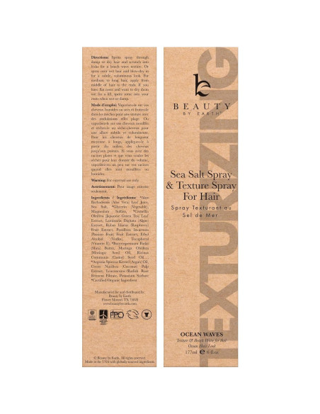 Spray de Sal Marina Beauty by Earth 177 ml - Texturizador Cabello Spray de Sal Marina Beauty by Earth 177 ml - Texturizador Cabello