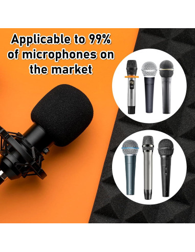 Funda de Espuma Negra para Micrófono - 9 Piezas - Filtra Ruido