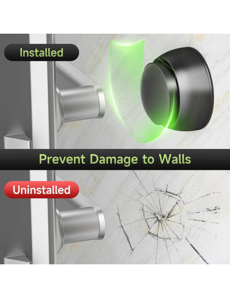 Protector de Pared para Puertas Sckeinwg 2PCS Silicona Negro Protector de Pared para Puertas Sckeinwg 2PCS Silicona Negro