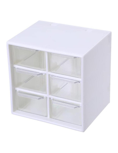 Organizador de Escritorio Mini Teensery 6 Cajones Blanco 12.5x10 cm