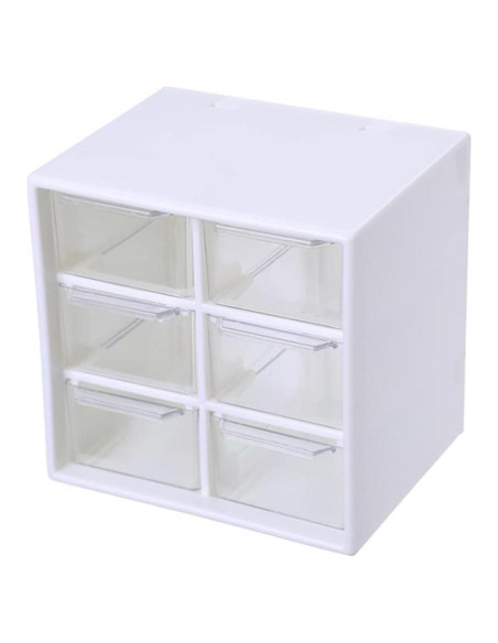 Organizador de Escritorio Mini Teensery 6 Cajones Blanco 12.5x10 cm Organizador de Escritorio Mini Teensery 6 Cajones Blanco 12.5x10 cm