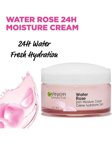 Crema Hidratante 24H Garnier con Agua de Rosa y Ácido Hialurónico 48g Crema Hidratante 24H Garnier con Agua de Rosa y Ácido Hialurónico 48g