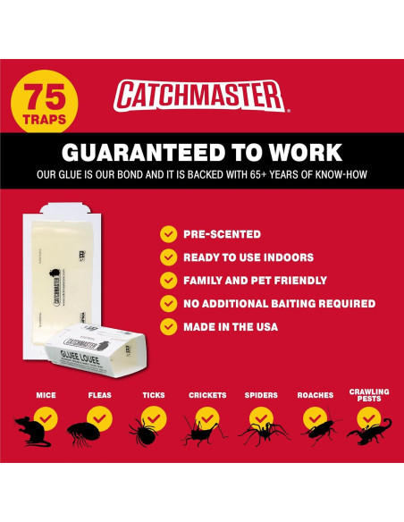 Trampas de Pegamento Catchmaster para Ratones e Insectos - 75 Unidades Trampas de Pegamento Catchmaster para Ratones e Insectos - 75 Unidades