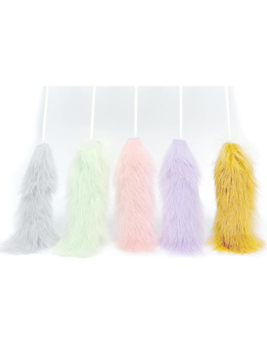 Juguetes para Gatos ZAYLUMO - Set de 5 Varitas de Piel 38 cm